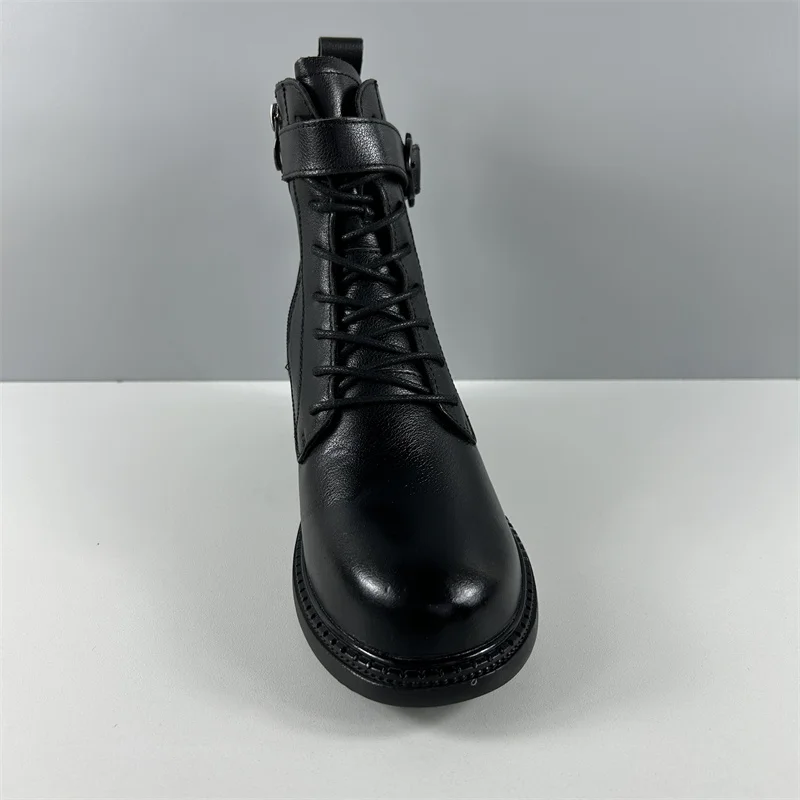 Ботинки женские новинка 2024 женская обувь зимняя кожаные ботильоны зимние