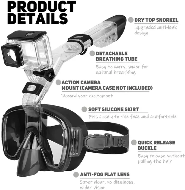 Full Face Anti-fog Snorkel Diving Mask Swimming Gear Training Mask 2