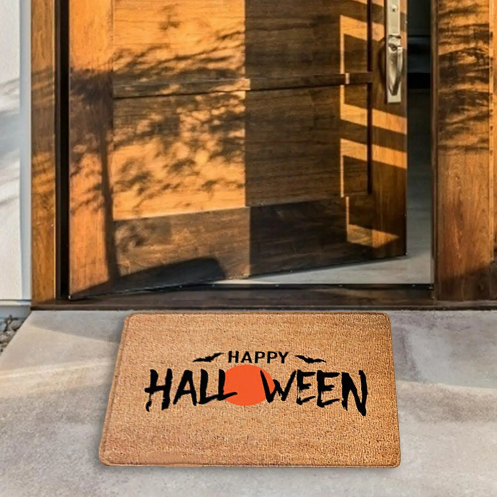 

2pc Printed Halloween Doormat Pumpkin Non-Slip Area Area Rug Office Bathroom