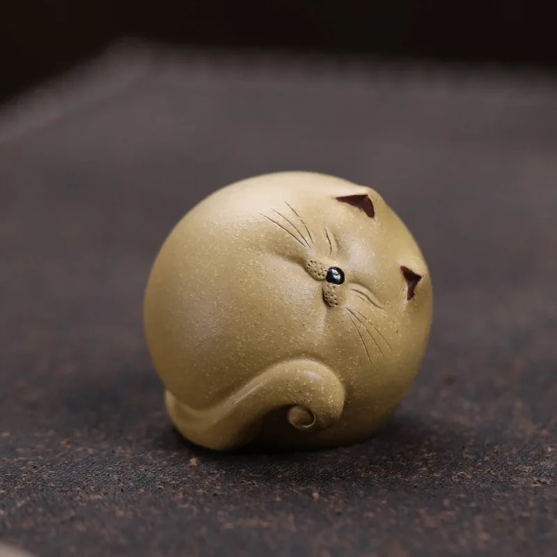 

Фиолетовая глина милый кот чайная статуэтка