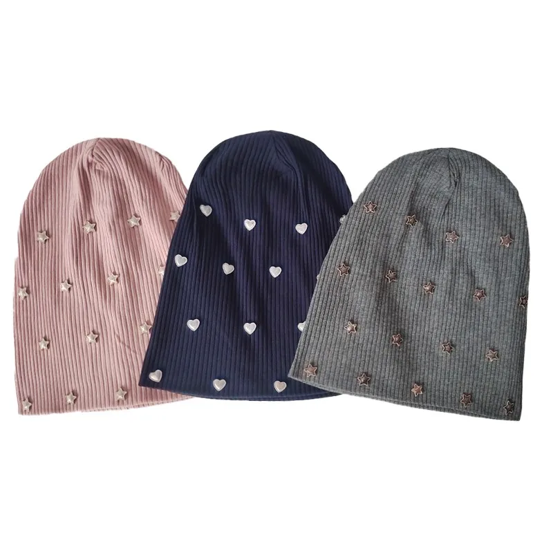 Женские однотонные аксессуары в форме сердца облегающие шапки рубчик модные