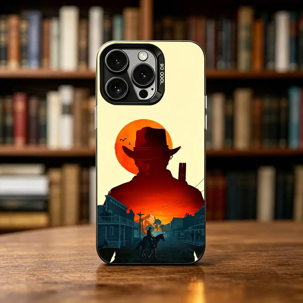 Красный чехол Red D-Dead R-Redemption 2 для iPhone 17, 16, 15, 14, 13, 12, 11 Plus, Pro Max, XS, цветной серебристо-черный чехол (art.: 3920dab480bbb) - 3920dab480bbb