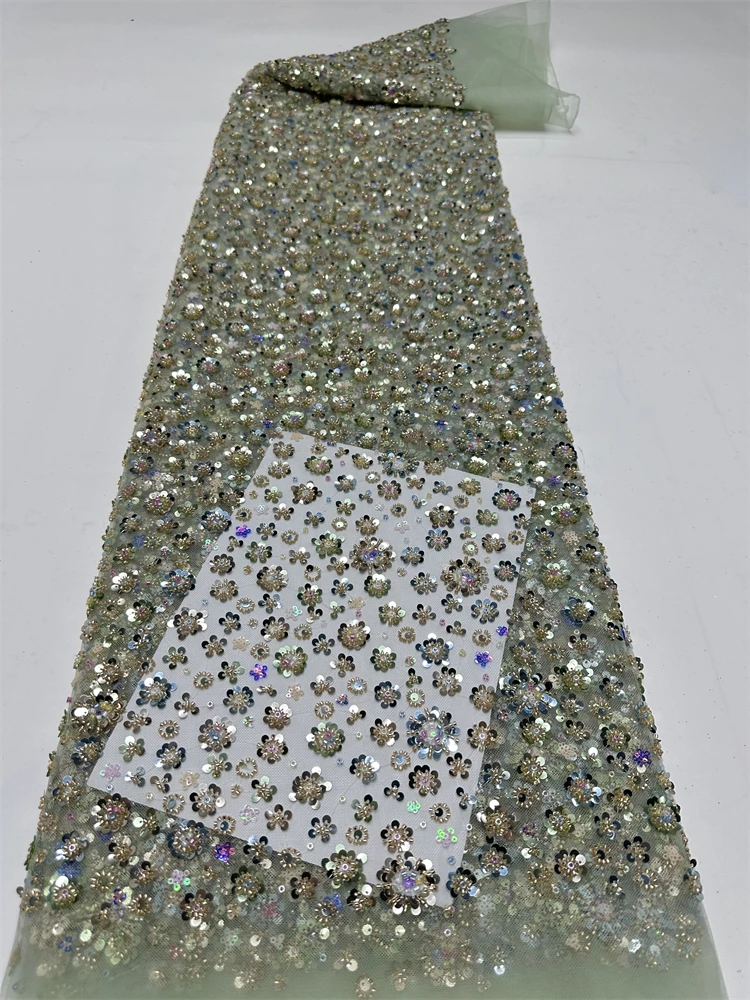 Африканские бусины тюль для жениха кружевная ткань 2024 Высококачественная