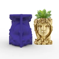 greece goddess portrait succulents plant flower pots silicone mold handmade creative design human face art crafts cake moulds