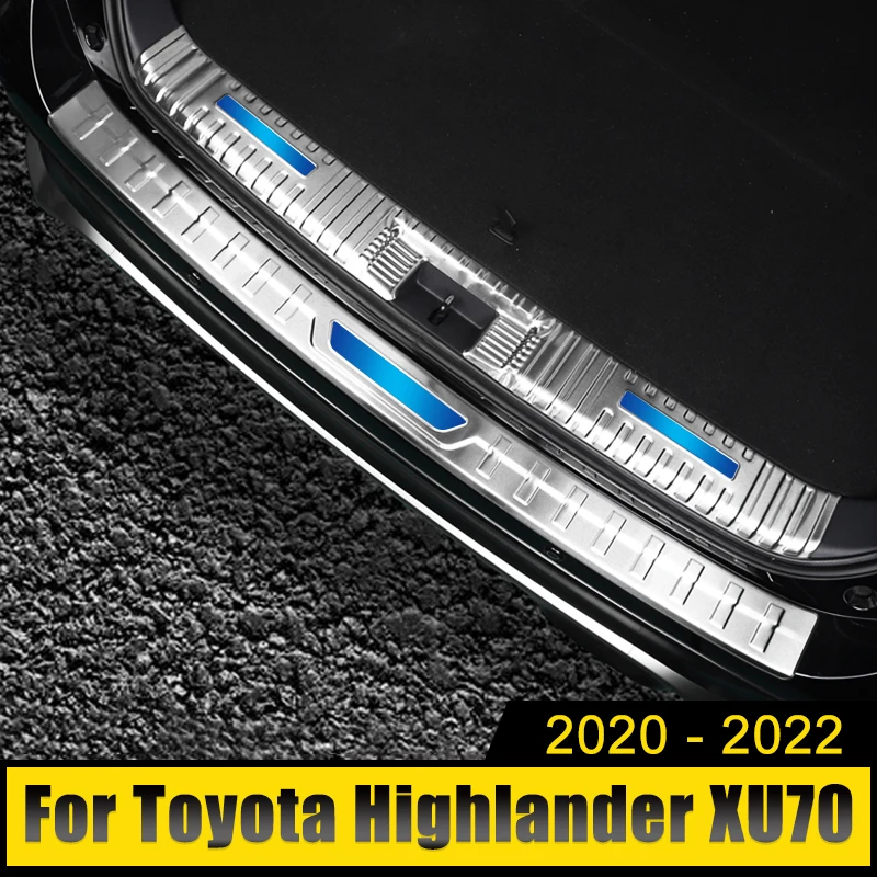 غير القابل للصدأ كأس استنزاف السيارة الثالث إطار الزخرفية مسند الذراع الخلفي صندوق كوب ماء الكسوة لتويوتا هايلاندر XU70 Kluger 2020 2021 2022