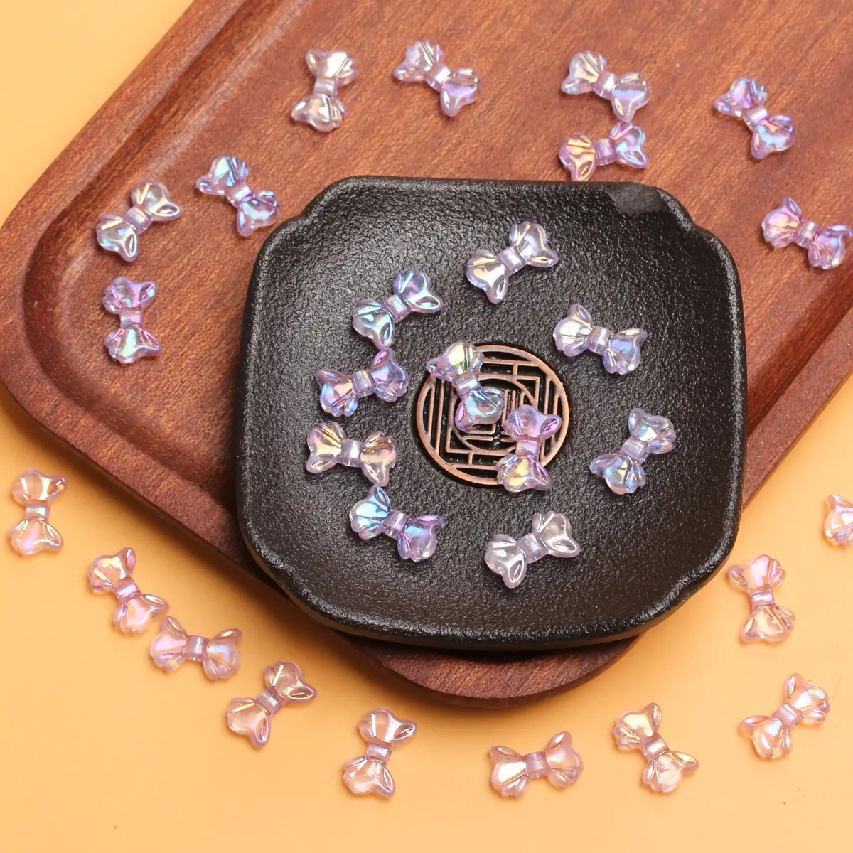 30 шт./упаковка прозрачные блестящие маленькие бусины-бантики