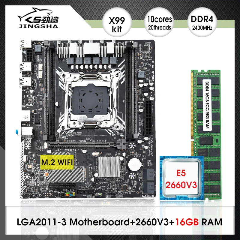 

X99 M-G LGA2011-3 Motherboard KIT with Intel XEON E5 2660 V3 CPU and 1*16GB=16GB 2400MHz DDR4 RECC Memory set