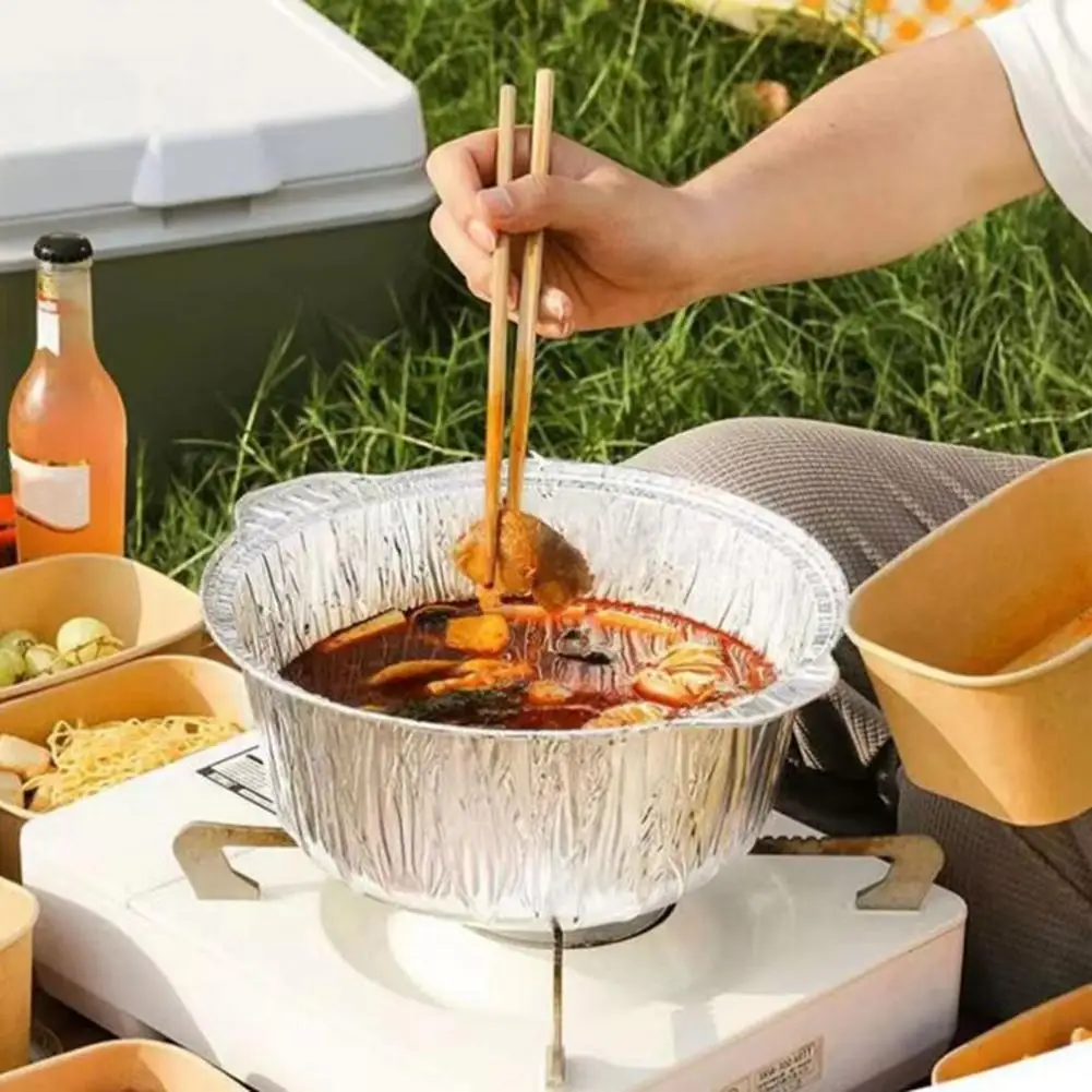 

Disposable Aluminum Foil Pans Versatile Aluminum Round Foil Pans with Lids Fast Heating Ideal for Baking Camping 6pcs Disposable