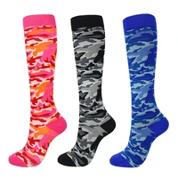 women men 20 30mmhg compression stockings camoflage printing knee length best for running travel cycling pregnant nurse edema