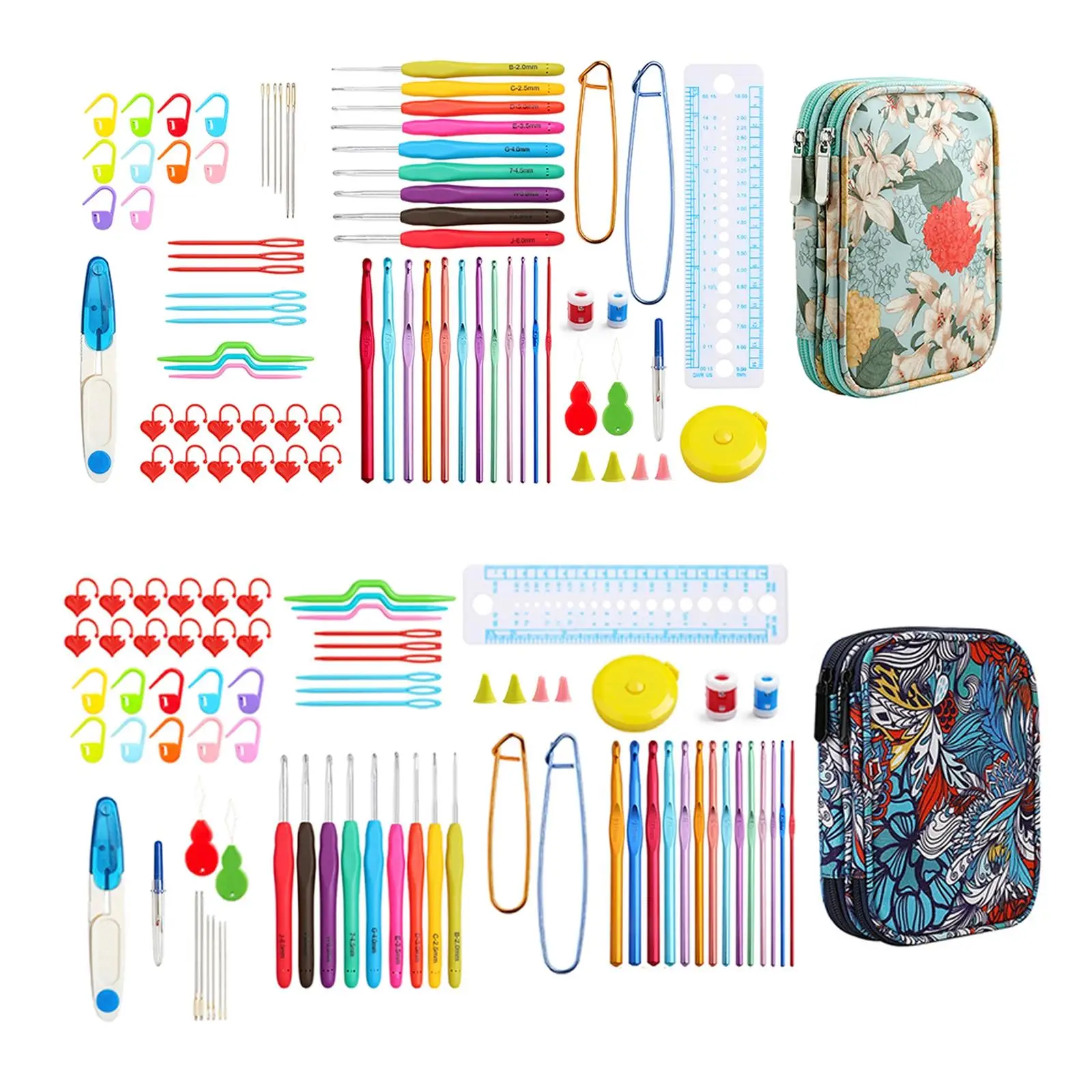 

Crochet Hooks Set Yarn Ergonomic Grip Kit Knitting Needle Tool