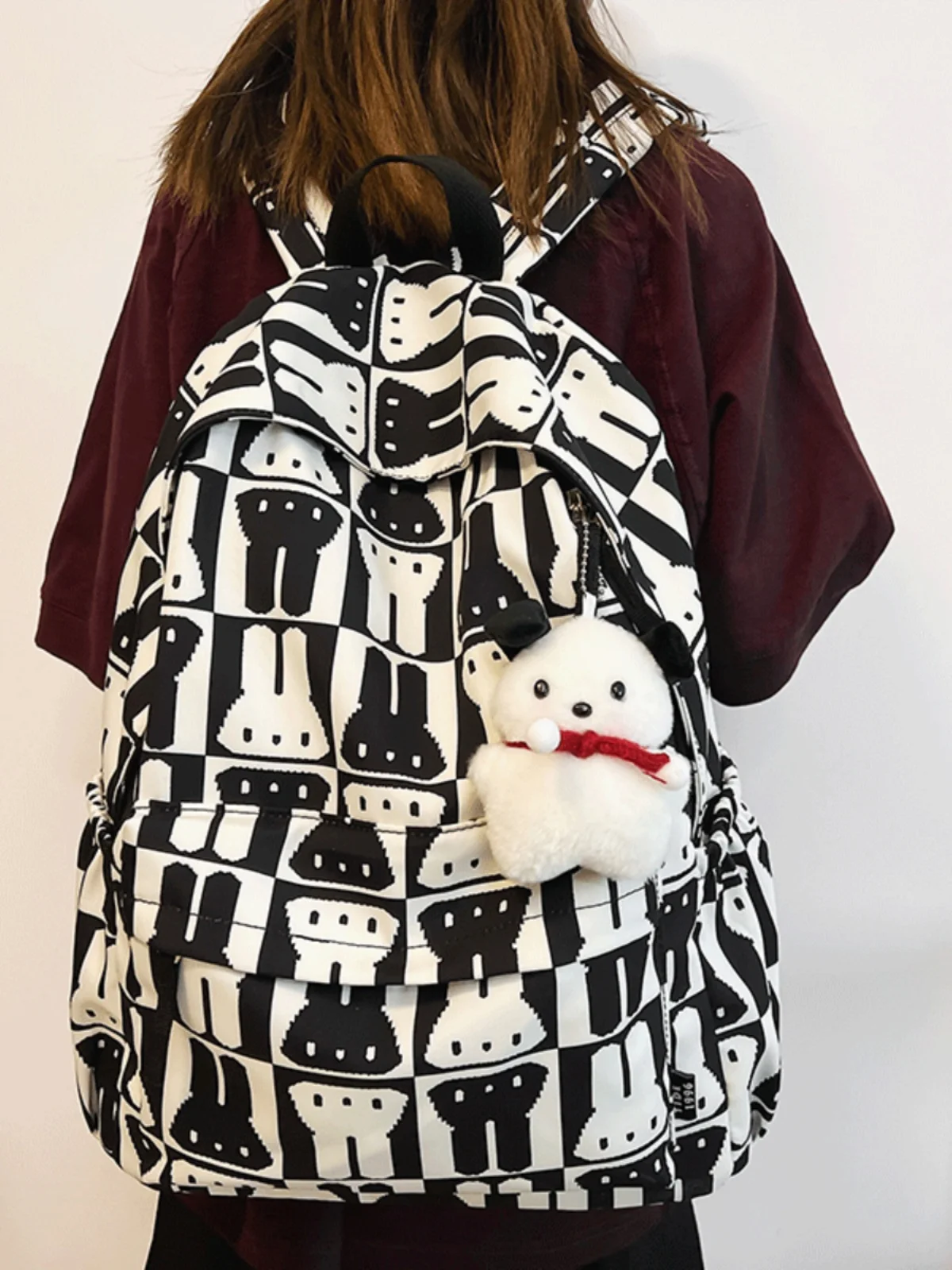 Холщовый Рюкзак с мультяшным кроликом в Корейском стиле легкий вместительный