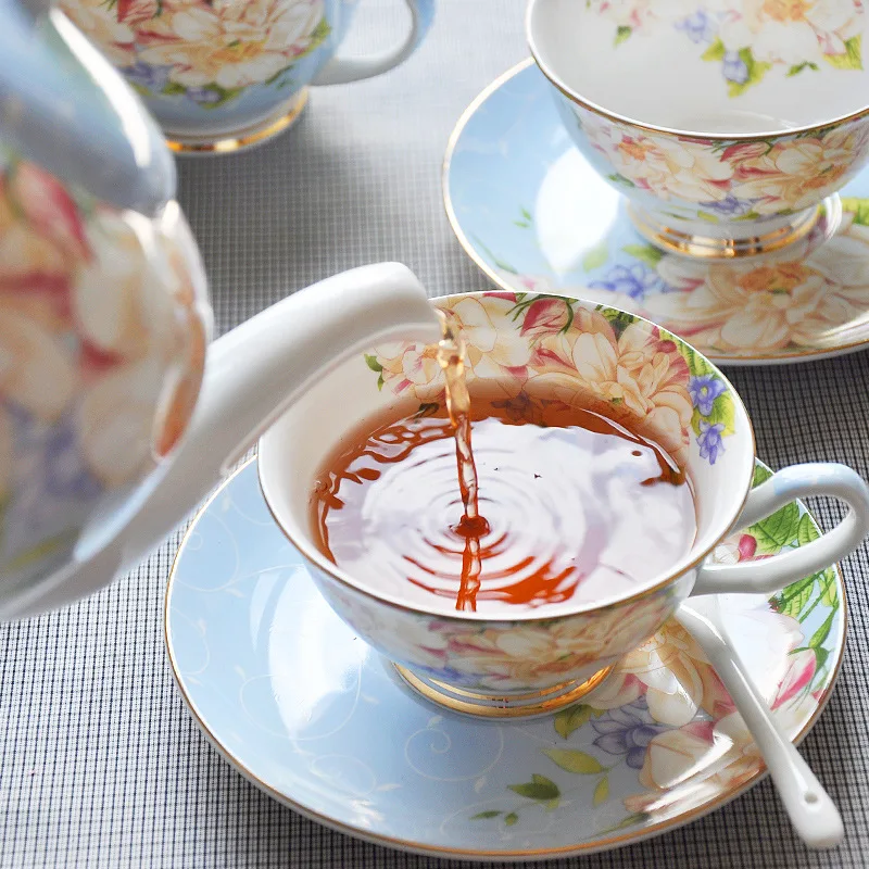 Bone china coffee Mug,English afternoon Tea Set European Red Tea Cup, ceramic coffee Set,Dropshipping Available images - 6