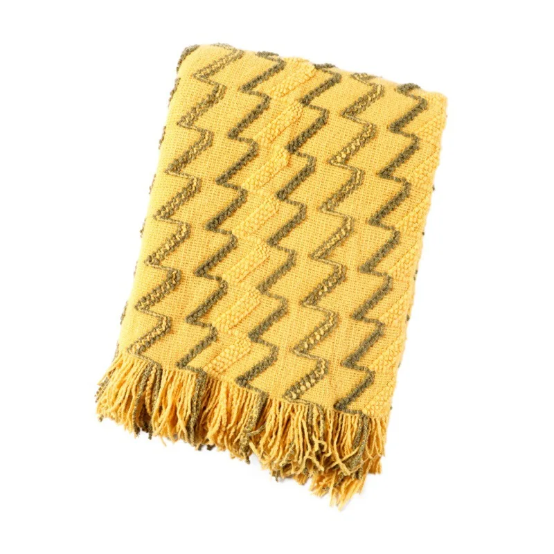 

Inyahome Textured Woven Throw Blankets for Couch Bed Sofa Travel Plaids for Women Men and Kids Boho Decor Blanket with Tassels