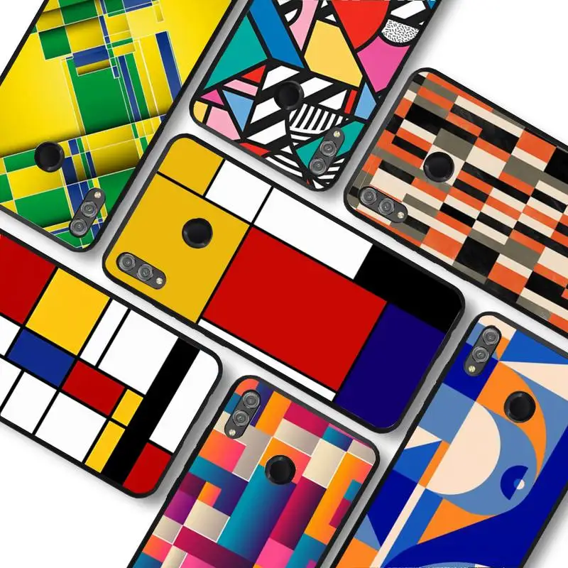 

Bauhaus style abstract piet mondrian Phone Case for Huawei Honor 10 i 8X C 5A 20 9 10 30 lite pro Voew 10 20 V30