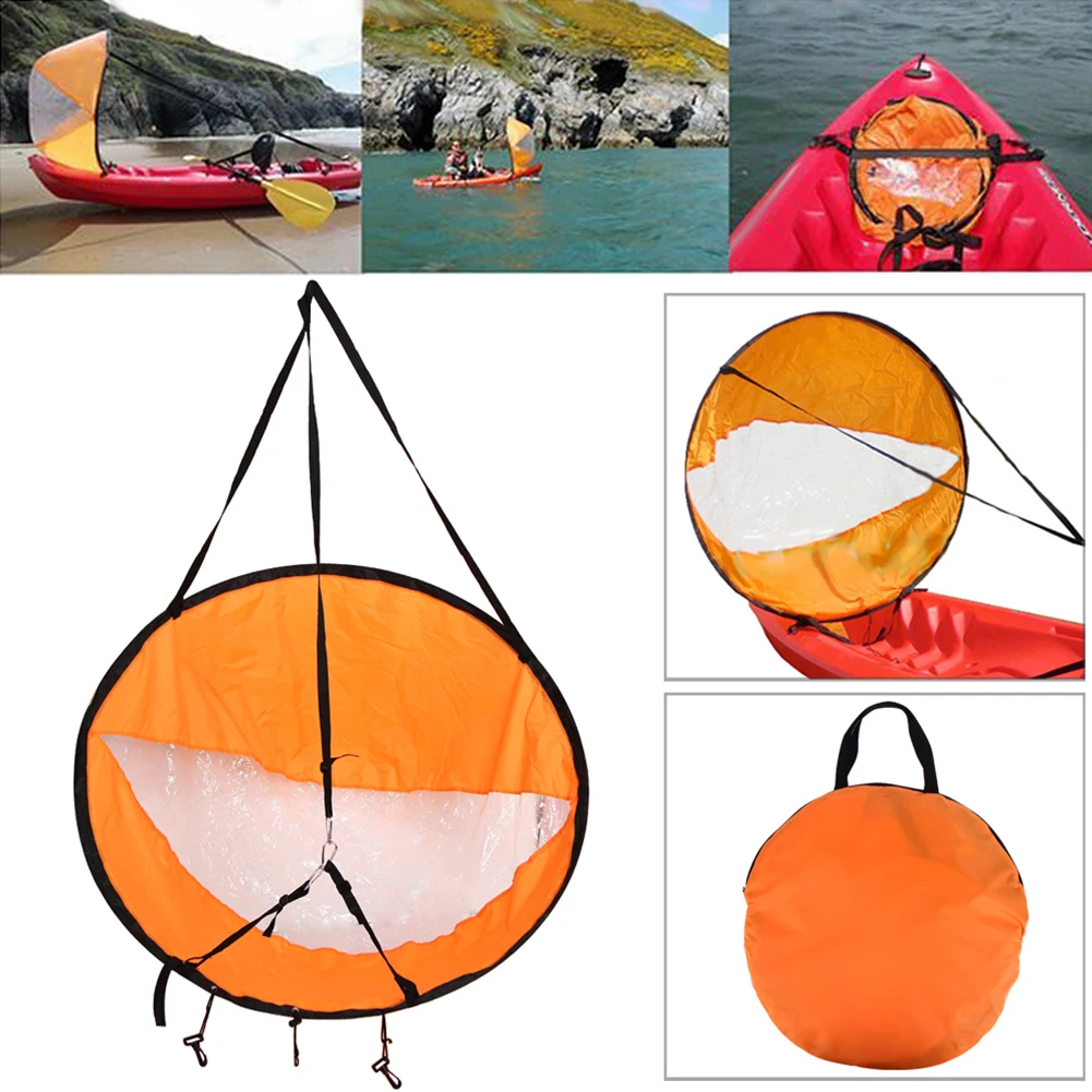 

108cm Kayak Sail Foldable Downwind Sail with Clear Window Storage Bag UV Protection Downwind Wind Paddle for Kayak Canoe Boat