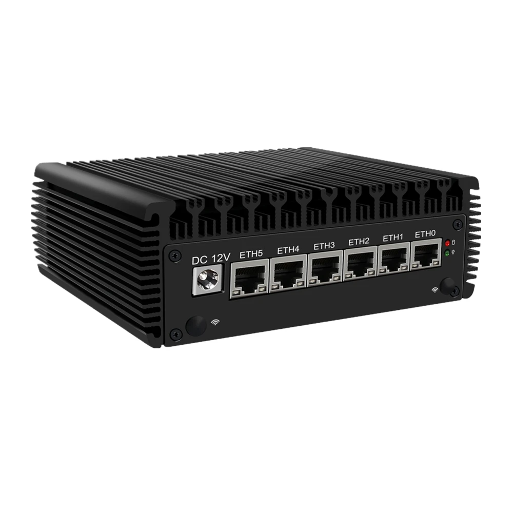 6x Intel i225 2.5G pfSense Firewall Router Celeron J4125 Quad Core 2*DDR4 2500M Nics Fanless Mini PC OPNsense Openwrt - купить по
