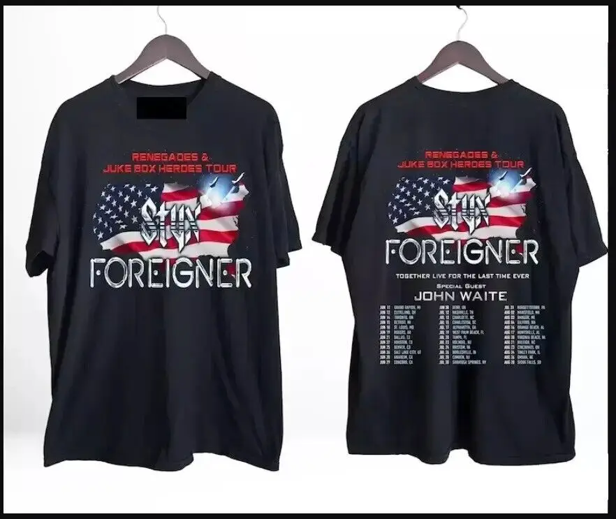 Футболка Foreigner Tour 2024 тур Styx рубашка и