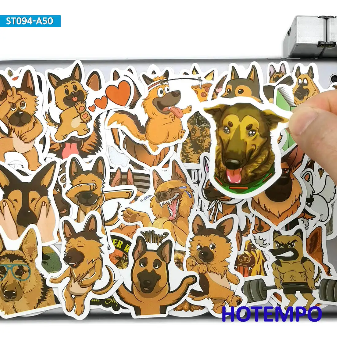 

20/30/50Pieces Cute German Shepherd Cartoon Dog Funny Pet Animals Stickers for Kids Scrapbook Luggage Bike Phone Laptop Sticker