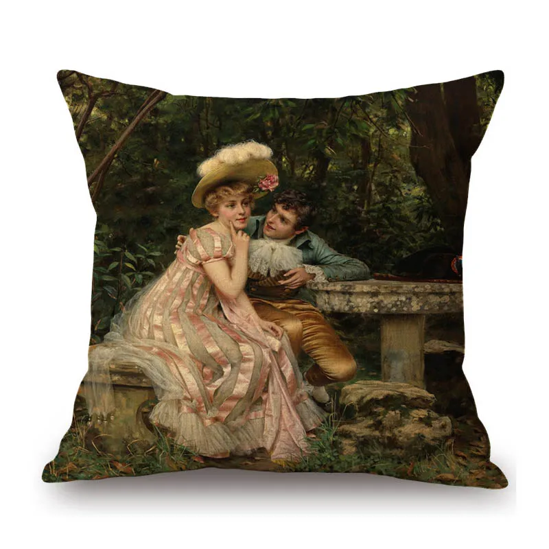 European Elegant Woman Lady Royal Court Victorian Era Duchess Princess Oil Painting Home Decor Sofa Pillow Cover Cushion Cover