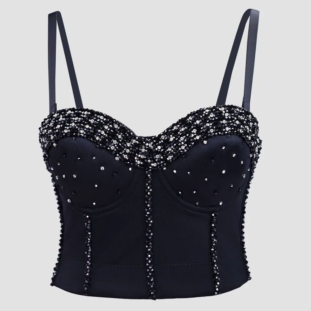 УКОРОЧЕННЫЙ ТОП IRENE TINNIE 2024 бюстгальтер на бретельках с бисером пуш-ап женский
