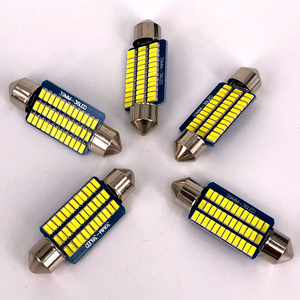 50 шт. гирлянда C5W 3014 21 30 36 SMD Автомобильная светодиодная лампа 31 мм 39 41 Внутренняя