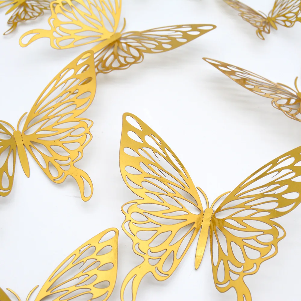 12 шт. 3D наклейки в виде бабочек для украшения дома |