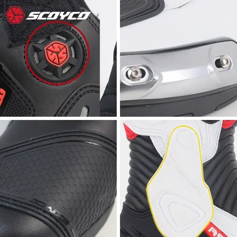 Мужские мотоциклетные ботинки SCOYCO быстрая износостойкая мото-обувь из