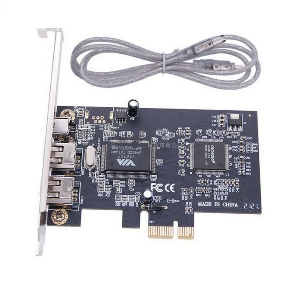 Фото Карта контроллера FireWire 1394a IEEE PCI-E PCI Express 1394 Стабильная высокоскоростная передача данных с кабелем Firewire Карта управления Pcie №3