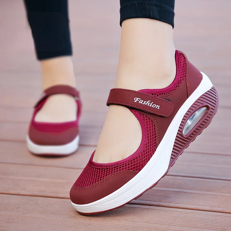 

Women's Walking Shoes Lightweight Mesh Breathable Casual Shoes Air Cushion Flat Shoes Lucky Choice Platform Shoes Tenis De Mujer