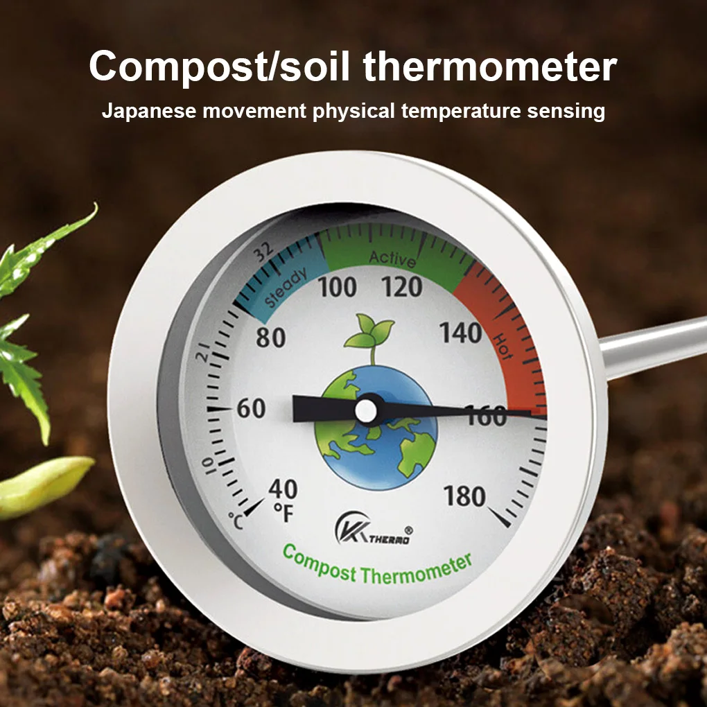

Stem Composting Thermometer Outdoor Backyard Sensor Temperature Gardening Soil Compost Meter Gauge Planting Long