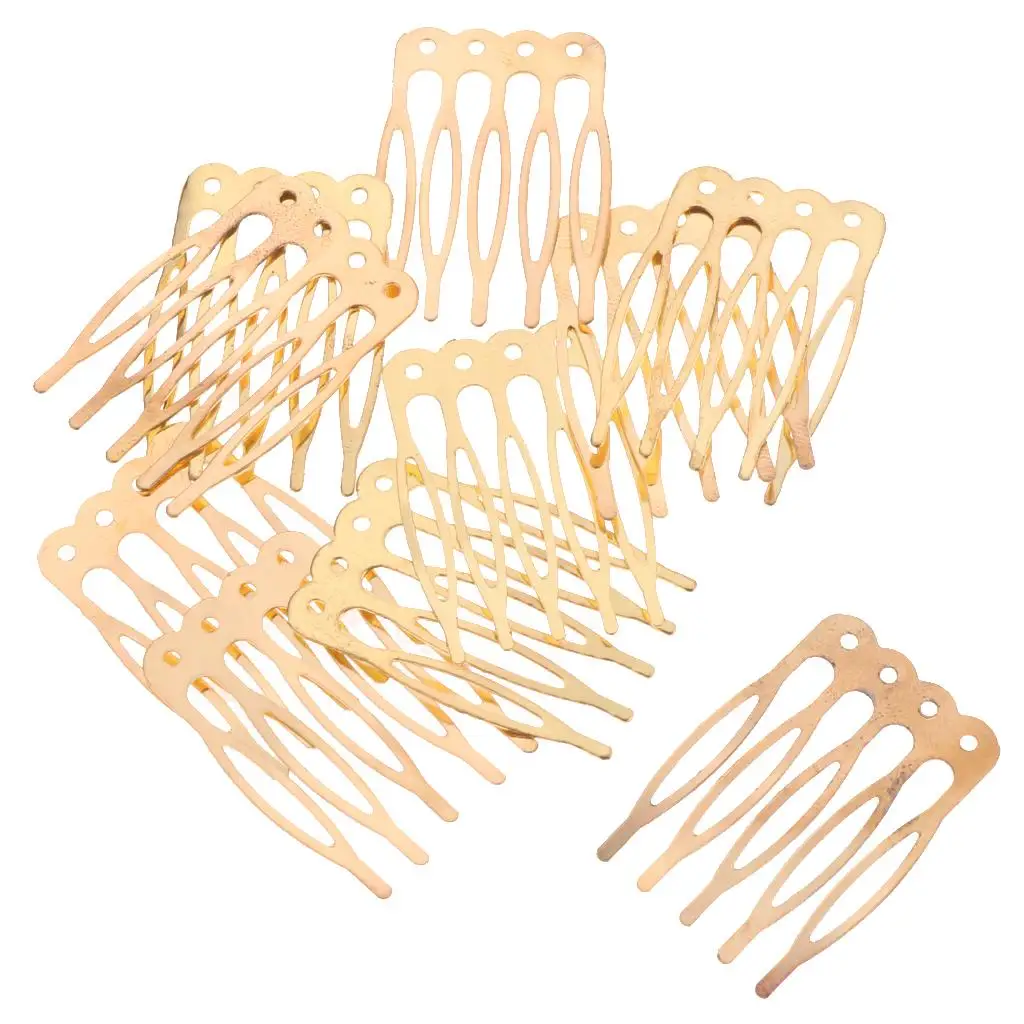 

40x Wire Hair Side Combs for Bridal Veil DIY Crafts Jewelry Making 1.1inch
