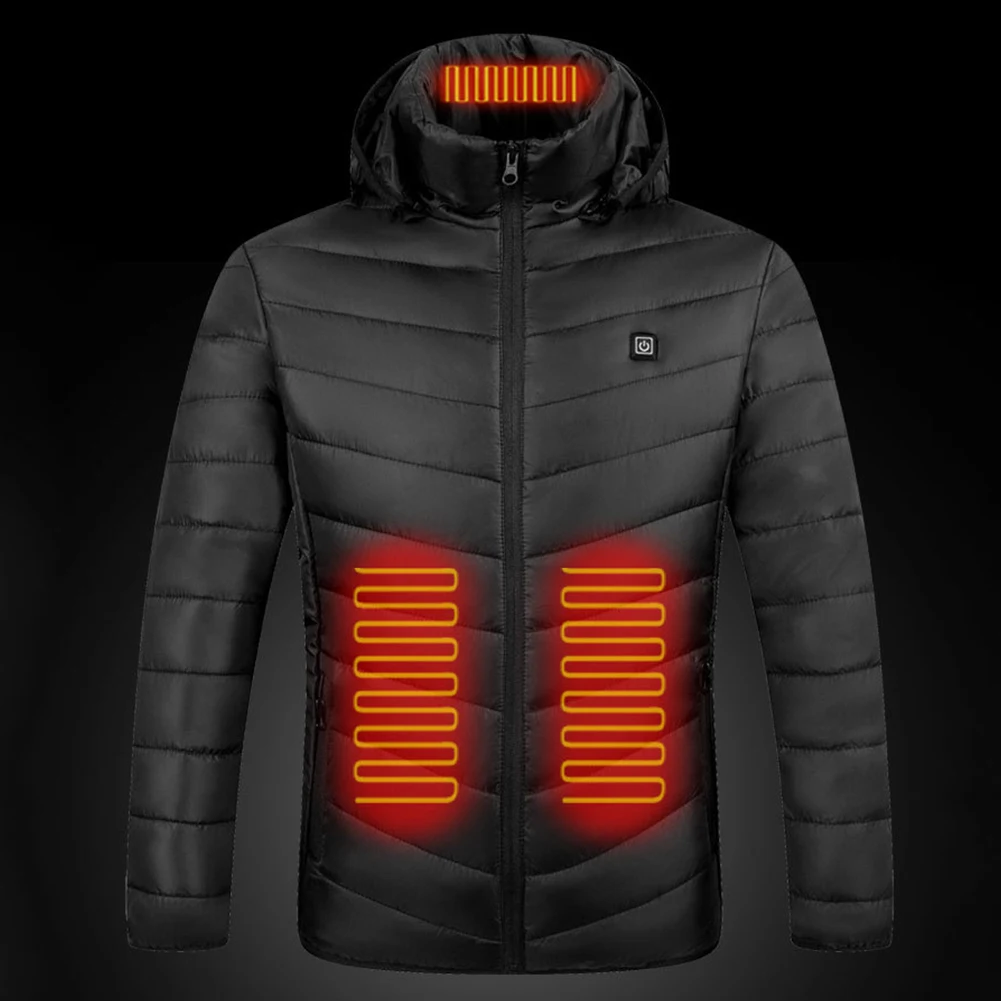 

Electric Hooded Jacket Hooded Thermal Coat Clothing 9 Areas Waterproof Windproof Warm USB Electric for Outdoor Camping Hiking