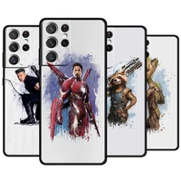 marvel hero in painting for samsung galaxy s22 s21 s20 ultra plus pro s10 s9 s8 s7 4g 5g soft tpu black phone case capa cover