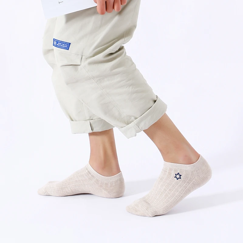 5 Pairs/Lot Low Cut Men Socks Male Short Socks Women Men Solid Color Black White Gray Breathable Cotton Sports Socks