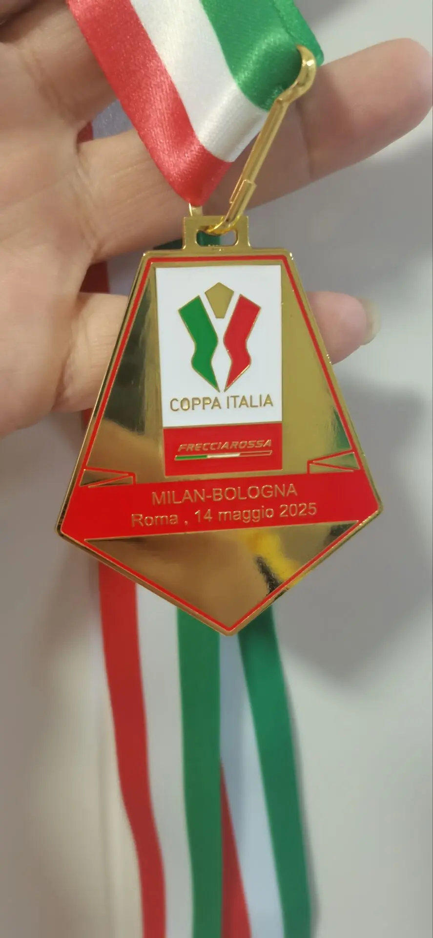 Медаль чемпионов Coppa Italia 2025 года, последнее побеги Medaglia, сувениры для фанатов с лентой, сувениры для фанатов (art.: 3920d3053bd97) - 3920d3053bd97
