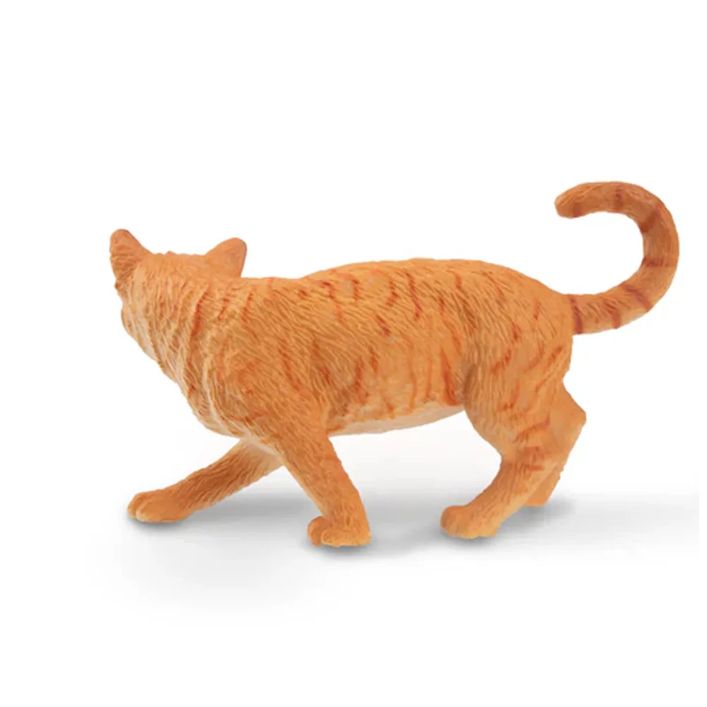 Фото Toymany Моделирование Striding Orange Tabby Cat Pet Модель животного Игрушка Мини-фигурки Фигурки Детский образовательный подарок и декор для торта №5