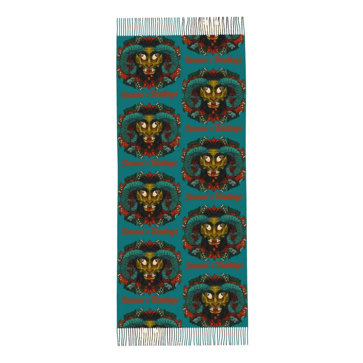 Шарф Season's Beatings Krampus шарфы с кисточками женские мягкие теплые шали и накидки