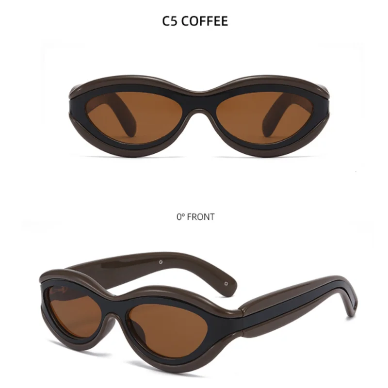 Светло-зеленые солнцезащитные очки в оправе кошачий глаз Женские овальные