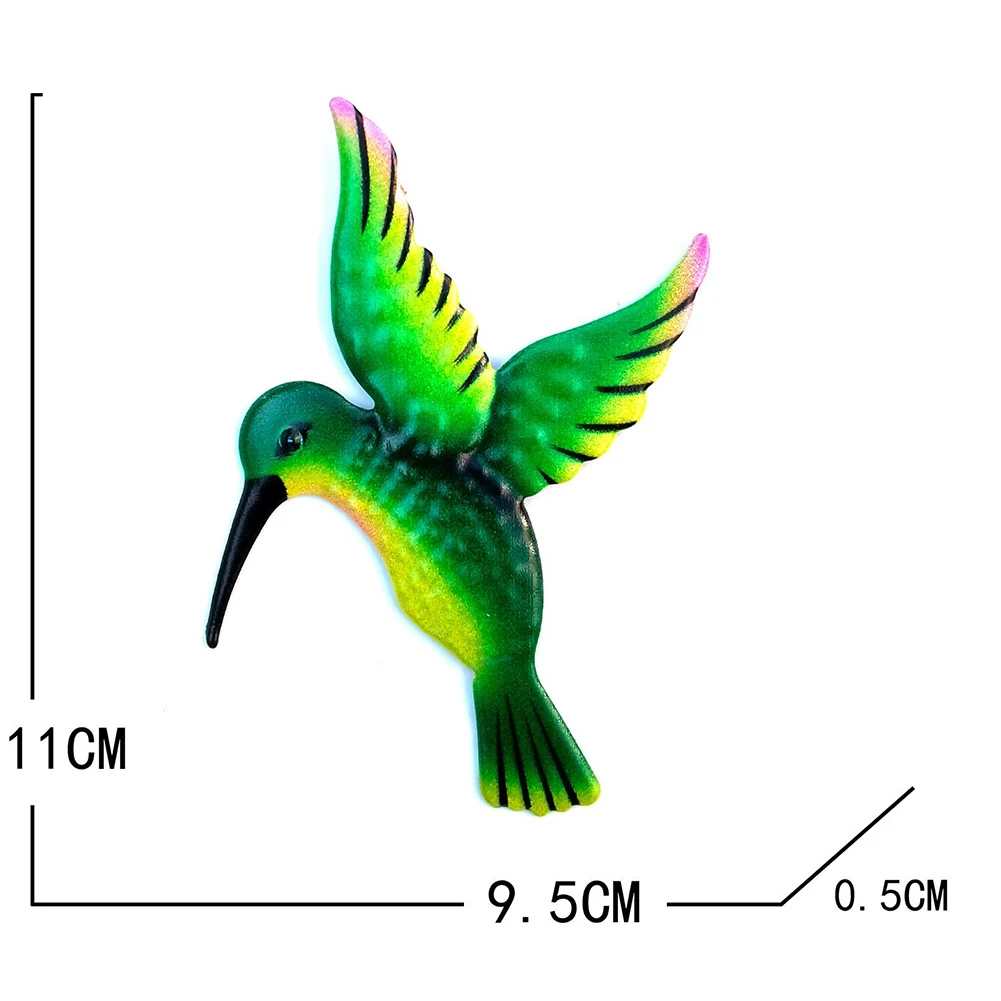 

3D Appearance Iron Hummingbird Decoration Home Decor Metal Bird Metal Wall Art Ornament Vibrant Color 11*9.5*0.5cm