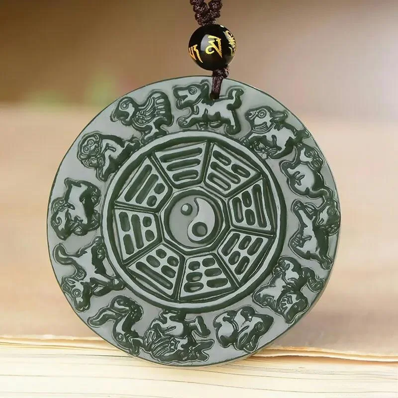 

Новинка Подвеска из натурального нефрита со знаками Зодиака Сплетницы ожерелье из жадеита Изысканная бижутерия для мужчин и женщин аксессуары с цепочкой подарок