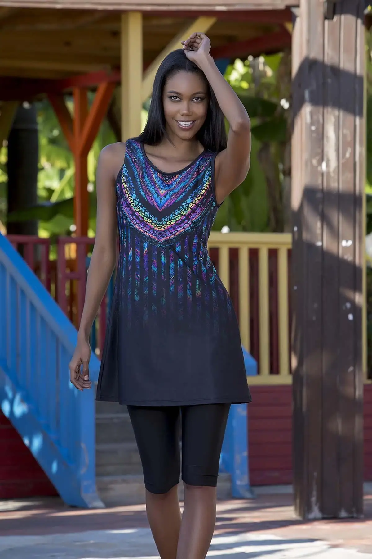 

Мусульманский купальник без рукавов из Буркини, скромная летняя одежда, хиджаб, спортивный купальник, мусульманские купальники с полным по...