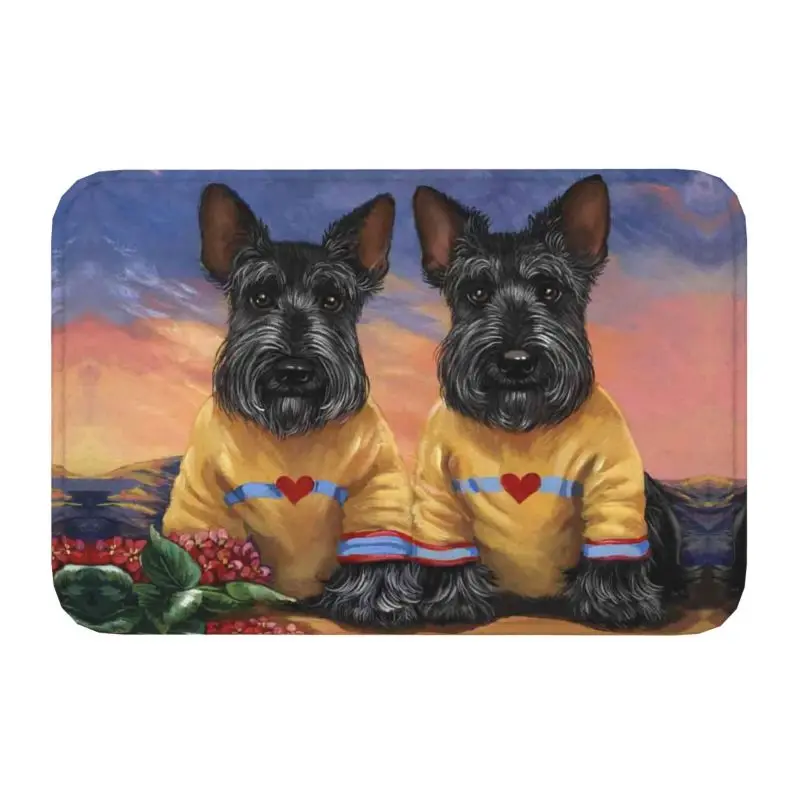 

Scottish Terrier Dog Print Doormat Non-Slip Entrance Bathroom Kitchen Door Floor Mat Scottie Living Room Rug Toilet Carpet