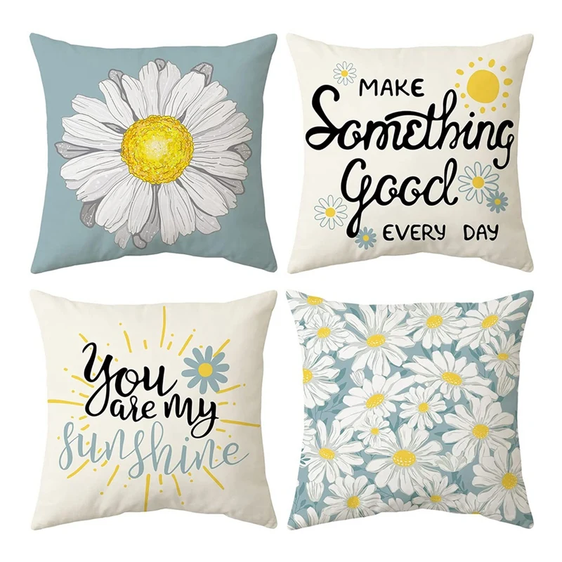 

Летние наволочки 18 х18, набор из 4 наволочек для диванных подушек для дома и улицы, летние украшения