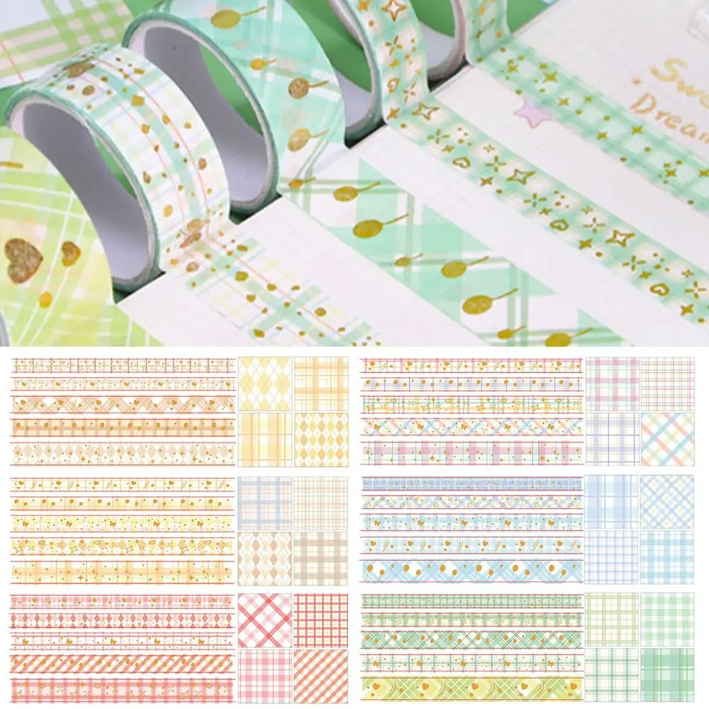 

Fresh Stationery Hand Account Sticker DIY Decorative Materials Washi Tape Gift Box Set Note Pads Lattice Pattern