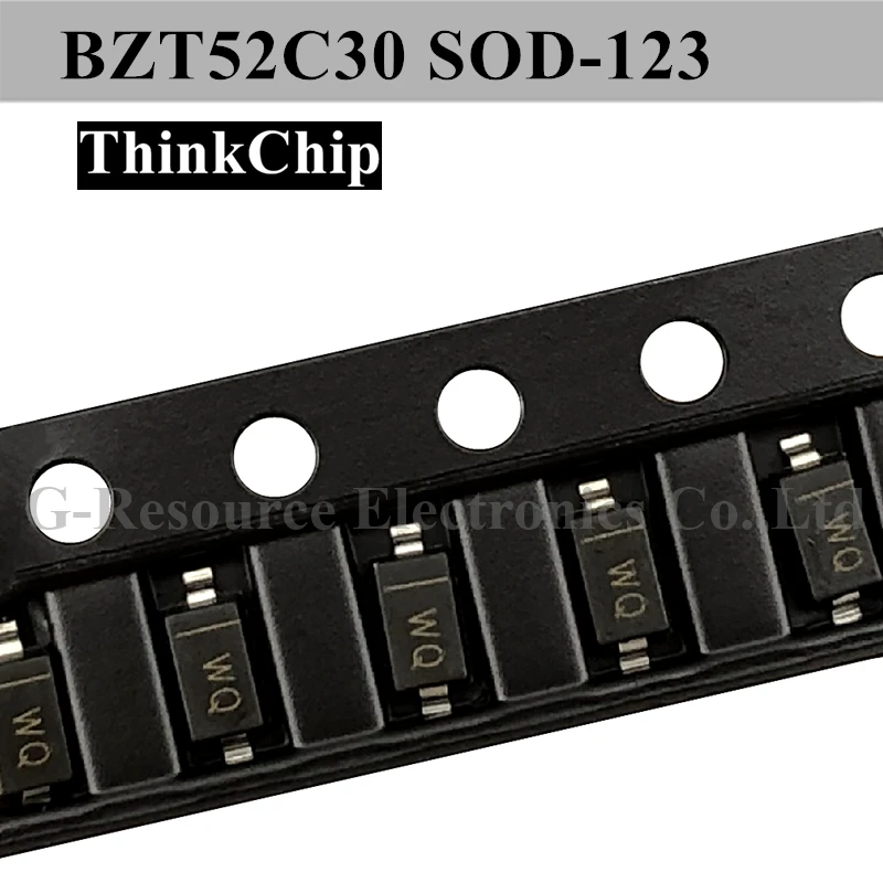 

(100pcs) BZT52C30 SOD-123 SMD 1206 Voltage Stabilized Diode 30V (Marking WQ)