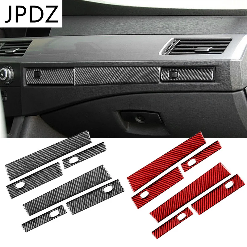 

Наклейка из углеродного волокна для салона приборной панели автомобиля, подставка для чашки с водой, Декоративная полоса для BMW 5 серии E60 ...