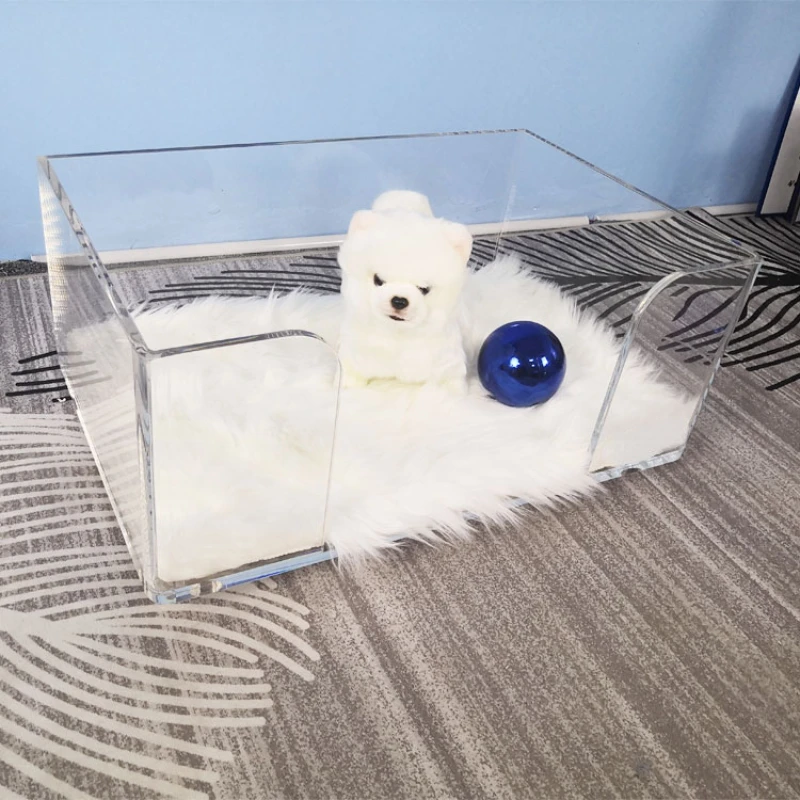 

Acrylic clear transparents pet beds Luxury dog cot bed