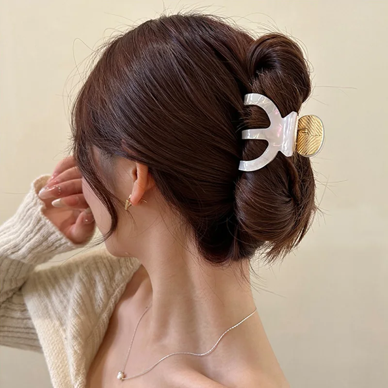 

Elegant High Grade Acetic Acid Material Metal Hair Claw For Women Long Thick Hair Hold Hair Claw Clip Fashion Hair Accessories