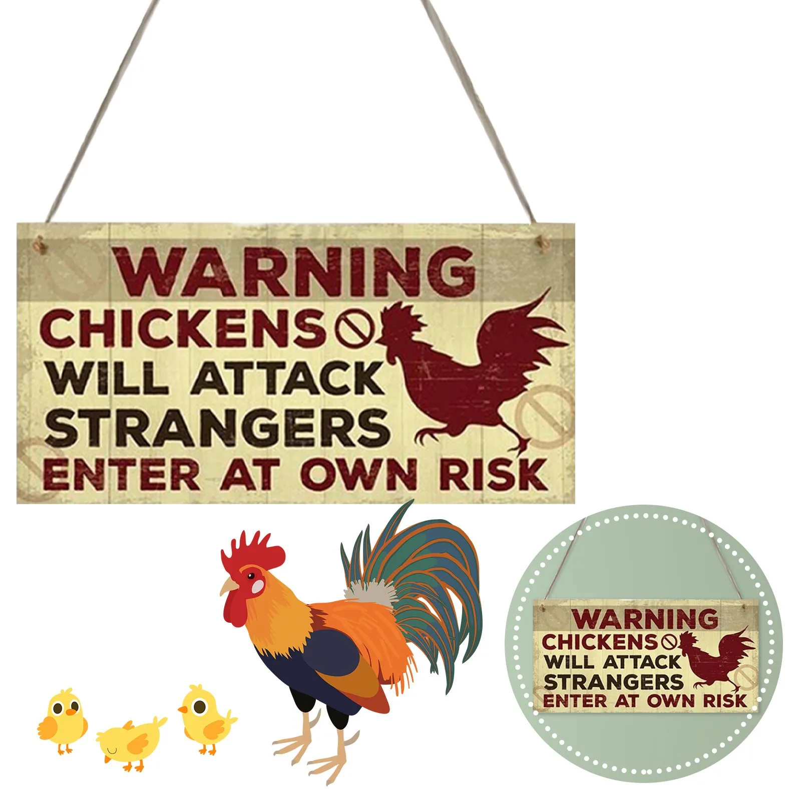 

Chicken Coop Wooden Hanging Tag Pet Friendship Diet Gift Wooden Hanging Tag Garden Decoration Outdoor Farm Hanging Ornament