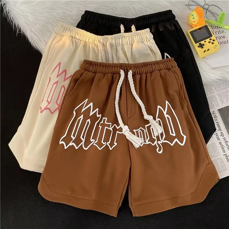 

Summer Shorts for Men Loose Casual Drawstring Elastic Waist High Quality Cotton Print Shorts Pants